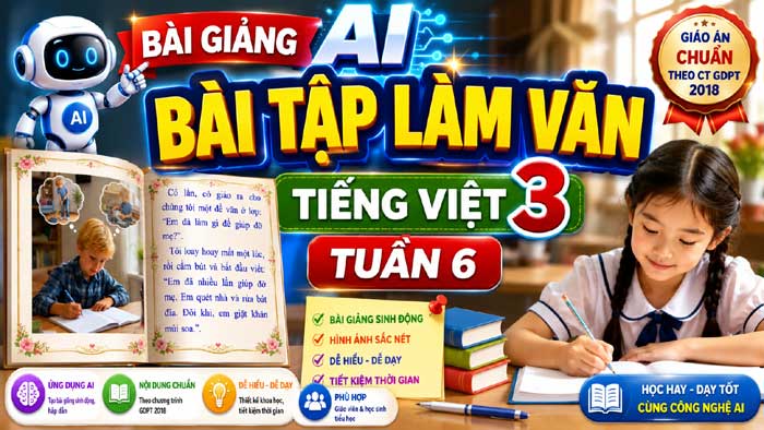 Bài tập làm văn - Bài giảng AI Tiếng Việt 3 tuần 6: Từ ứng dụng AI đến bài học "Nói đi đôi với làm"